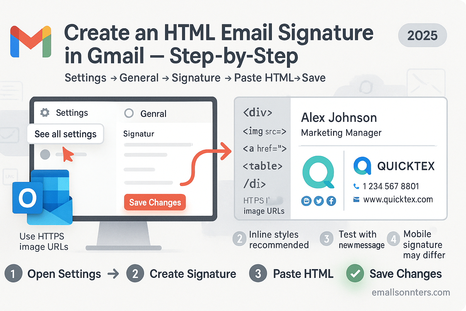 Gmail HTML signature