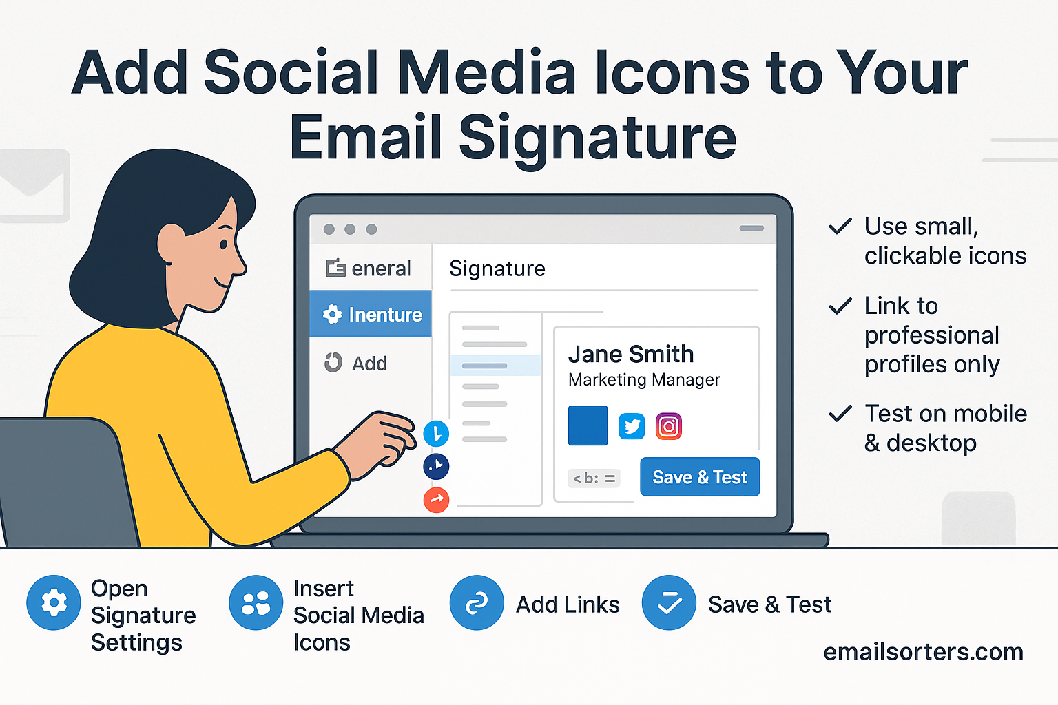 Social Media Icons to Email Signature