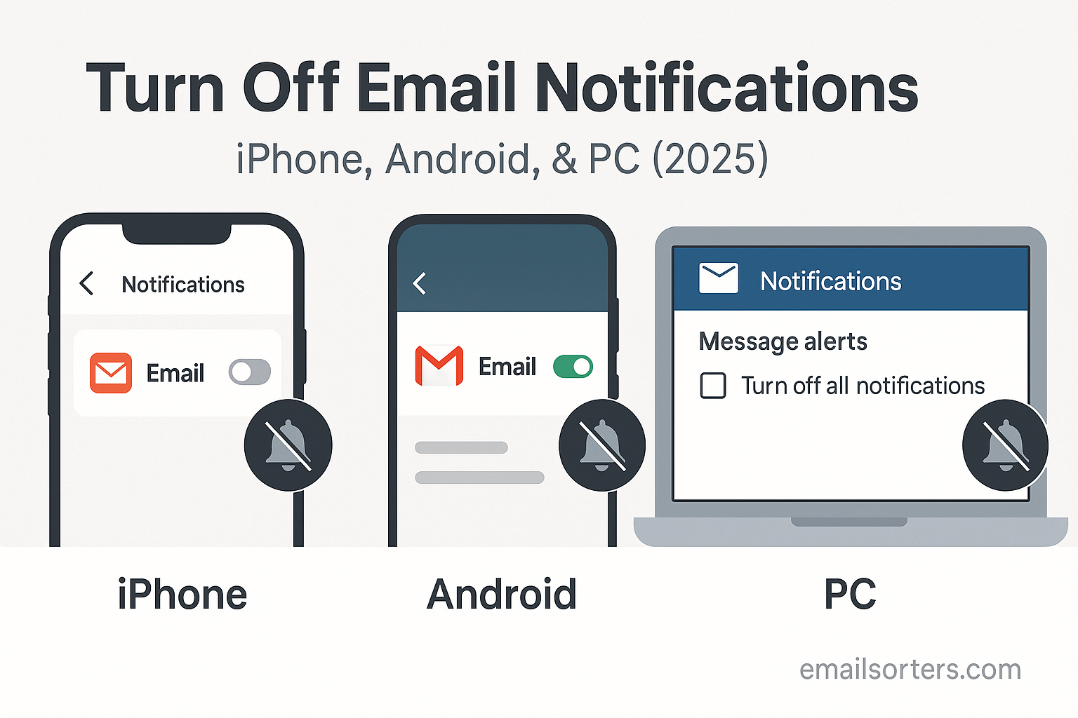 Turn off email notifications