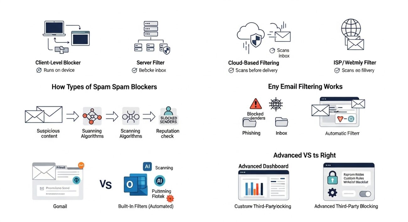 Types of Email Spam Blockers