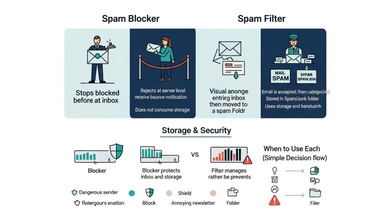 spam blocker and a spam filter