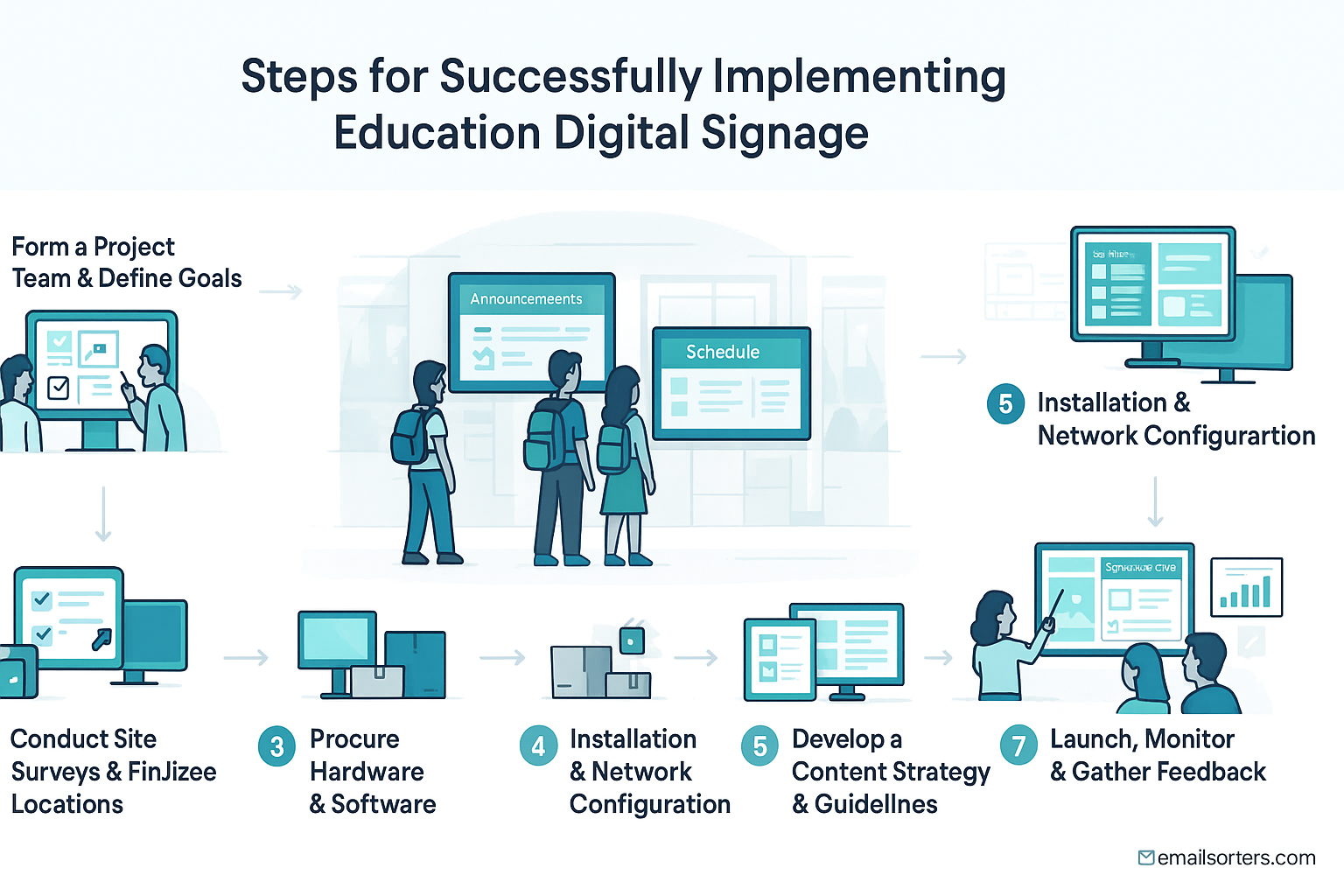 What Are the Steps for Successfully Implementing Education Digital Signage