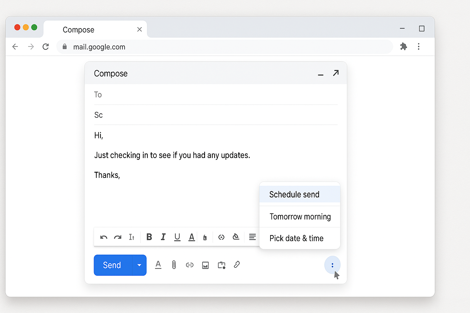 How do you schedule emails for later delivery