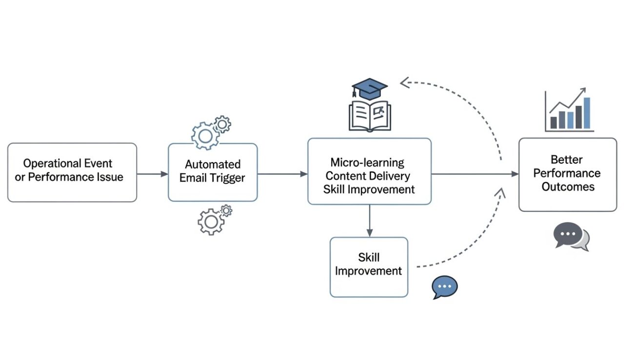 Email automation delivering continuous learning and workforce upskilling in supply chain operations